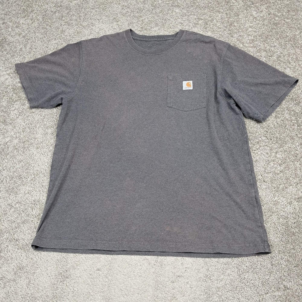 Carhartt Mens Charcoal Gray Heather Short Sleeve Pocket T-Shirt Workwear Large